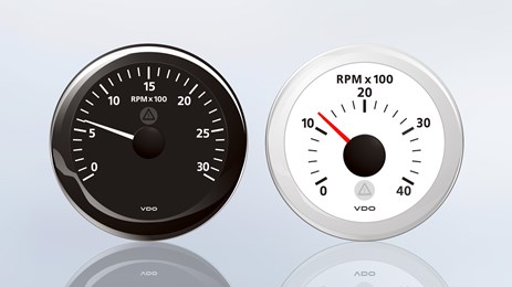 The ViewLine tachometer gauge indicates reliably the engine revolution.