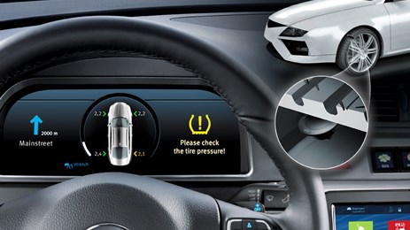 TPMS warns the driver when the tyre pressure drops below 20%.